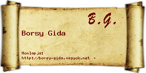 Borsy Gida névjegykártya